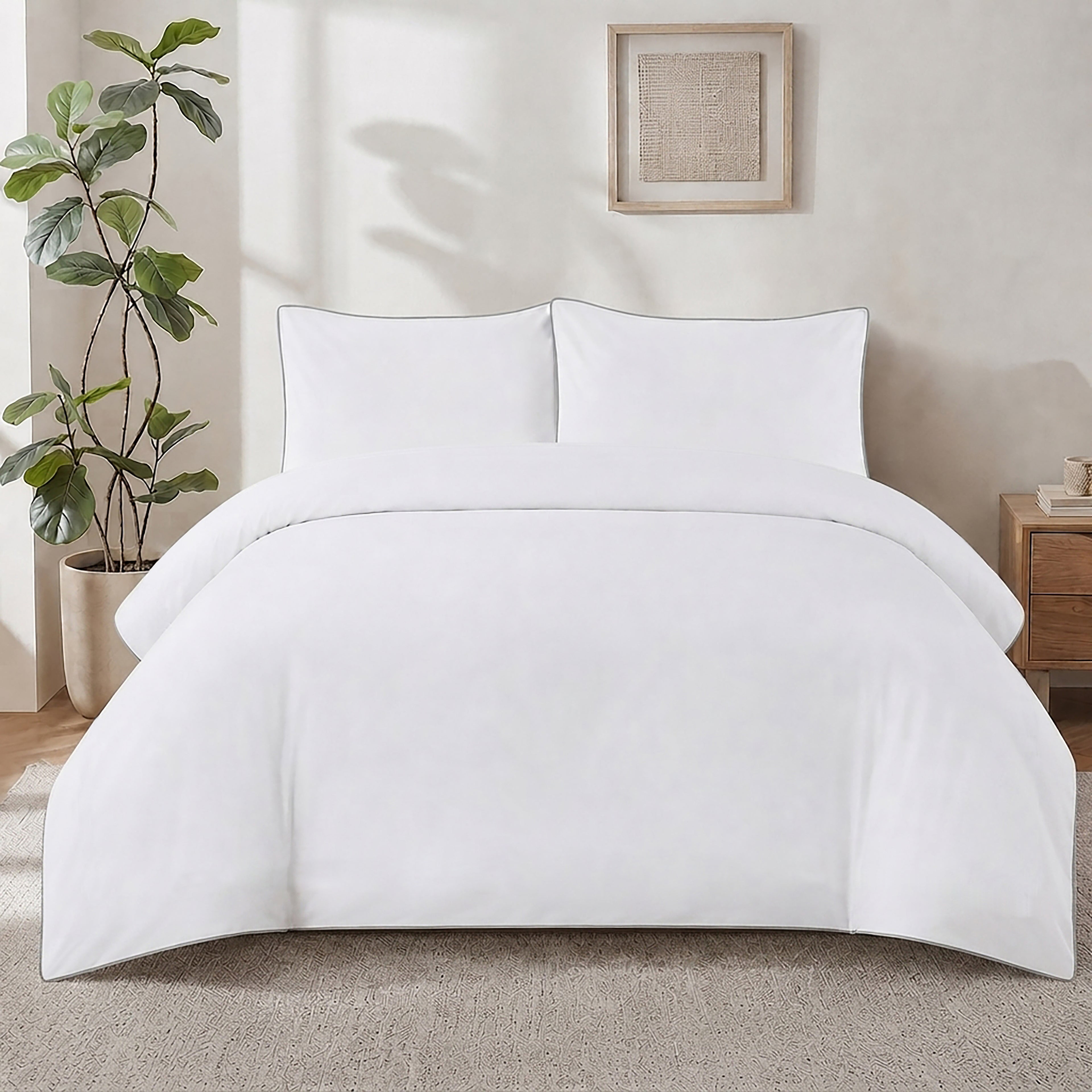 Homes that Comfort Silver Duvet Cover Single Size 3 Piece Pintuck Comforter Cover - 1 Duvet Cover with 2 Pillow Shams - Ultra Soft Cotton Bedding Pinch Pleated Single Duvet Cover Set