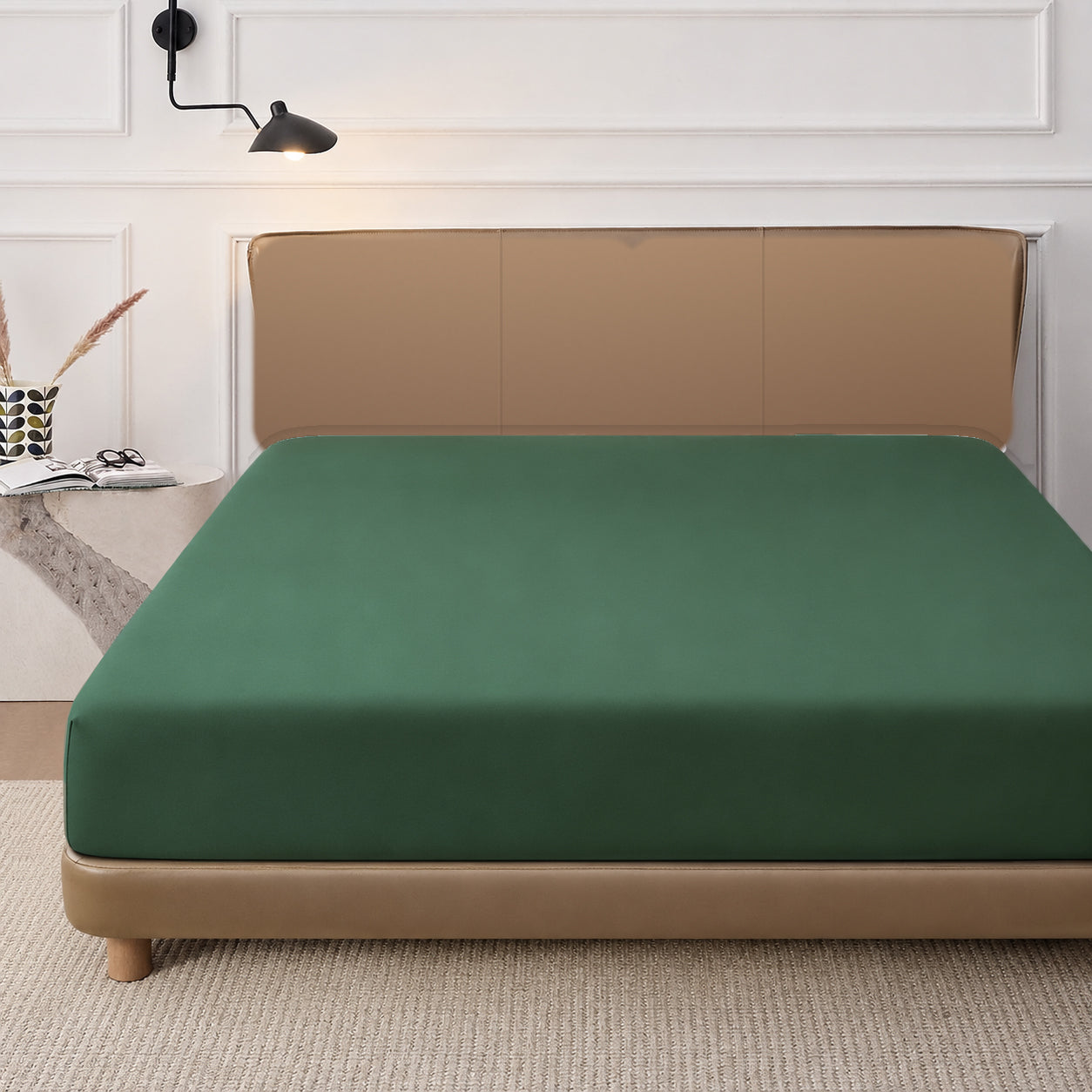 Homes that Comfort Single Fitted Sheet Green - Bed Sheets with Deep Pocket 14 inch, All Around Elastic - Breathable, Easy Care