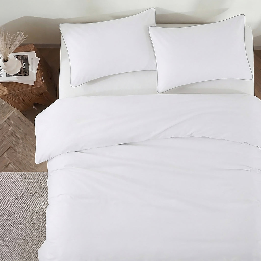 Homes that Comfort Silver Duvet Cover Single Size 3 Piece Pintuck Comforter Cover - 1 Duvet Cover with 2 Pillow Shams - Ultra Soft Cotton Bedding Pinch Pleated Single Duvet Cover Set