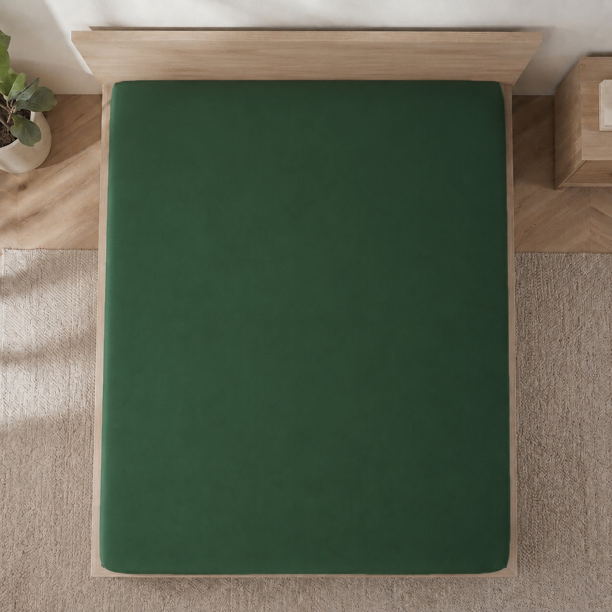 Homes that Comfort Single Fitted Sheet Green - Bed Sheets with Deep Pocket 14 inch, All Around Elastic - Breathable, Easy Care