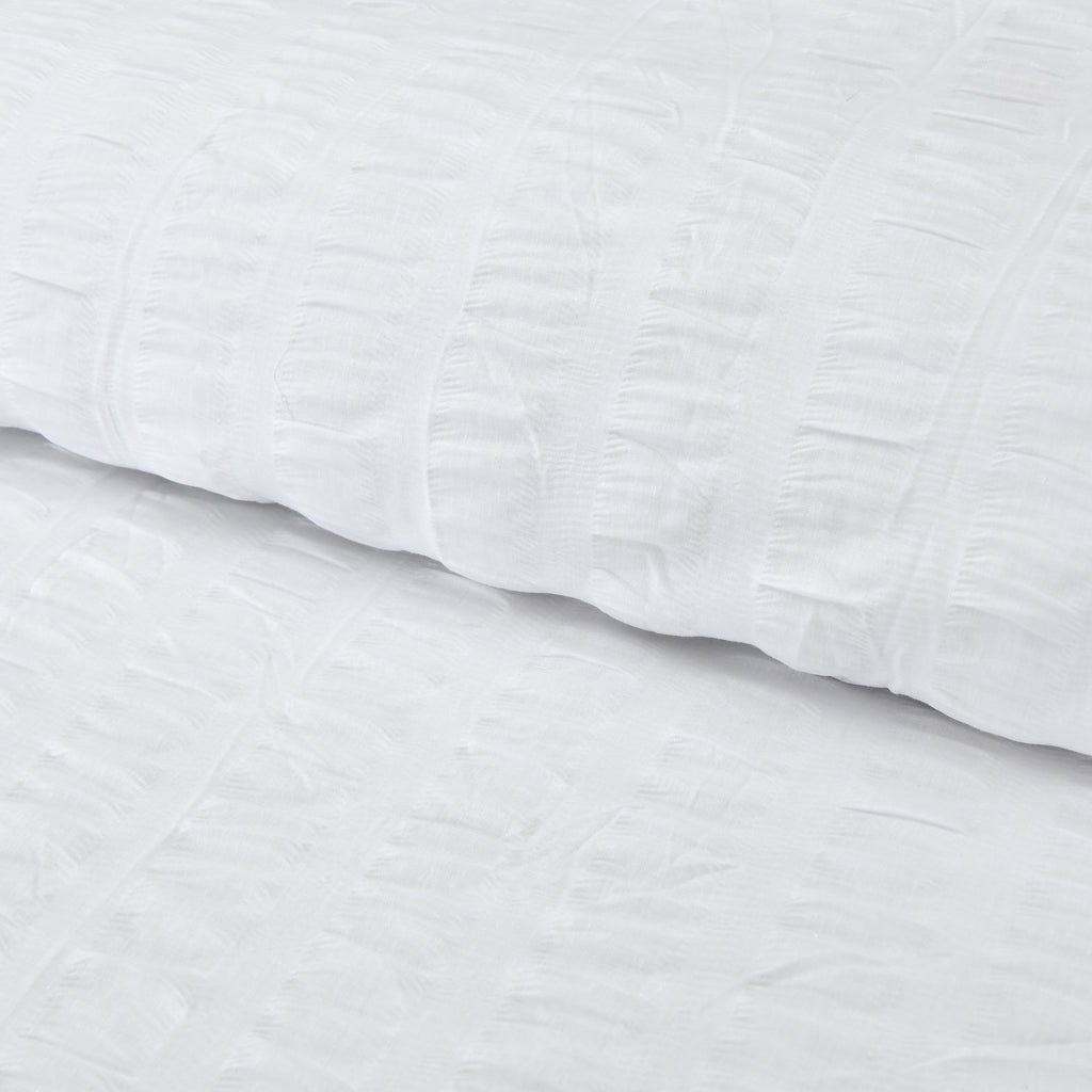 Homes that Comfort White Duvet Cover Single Size, Seersucker 3 Pieces Bedding Set, Includes 1 Duvet Cover and 2 Pillowcases