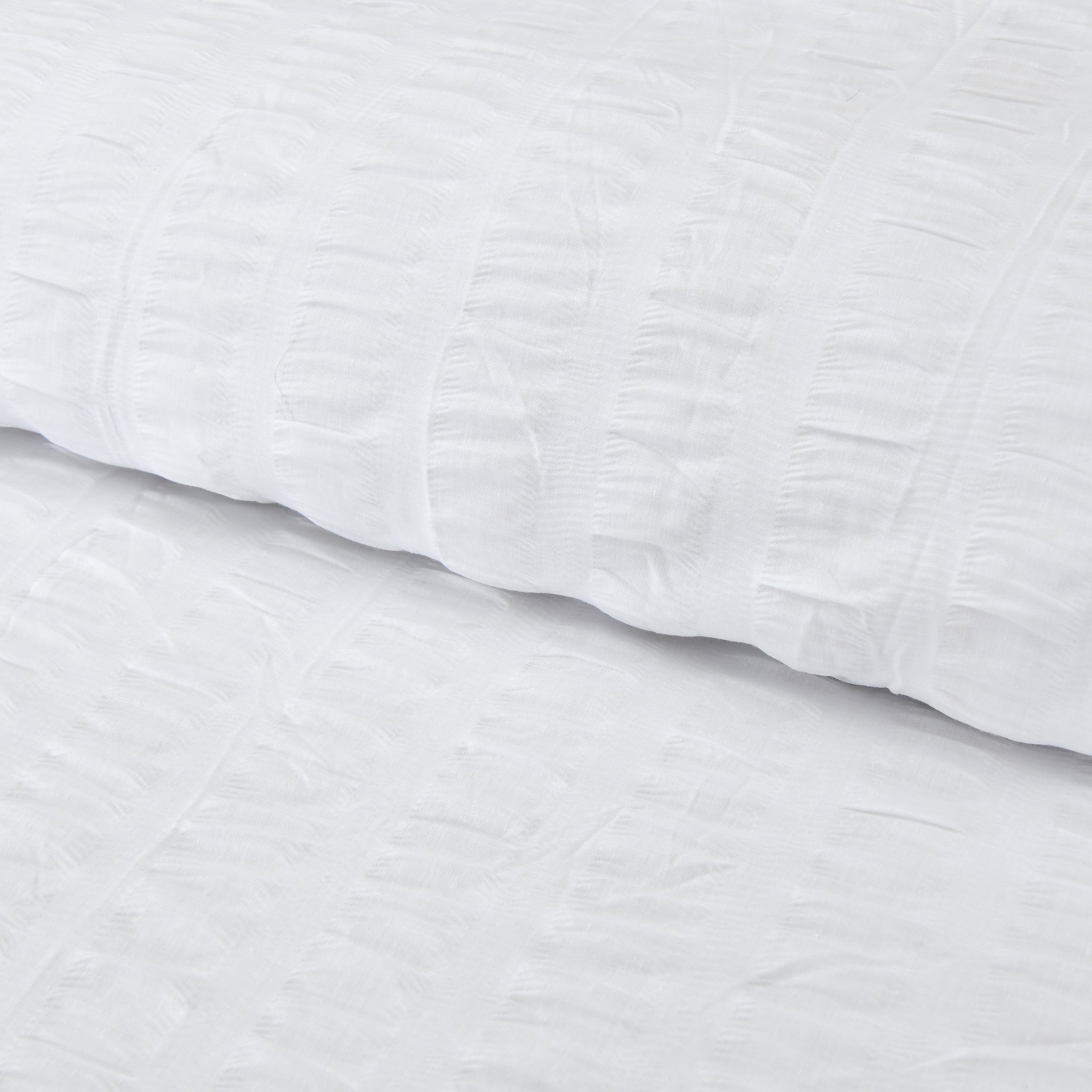 Homes that Comfort White Duvet Cover Single Size, Seersucker 3 Pieces Bedding Set, Includes 1 Duvet Cover and 2 Pillowcases