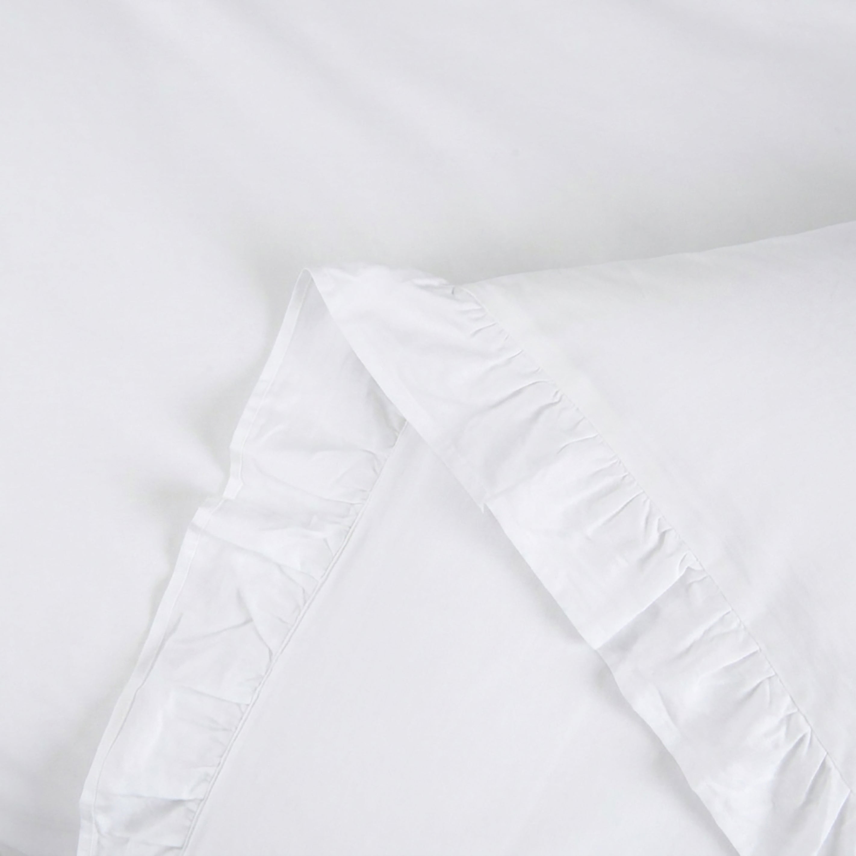 Homes that Comfort Reyna Ruffle Cotton Duvet Cover Set 3 Piece Set Double, White – Double Size Bedding Set - White Duvet Double - Ruffled Bedding
