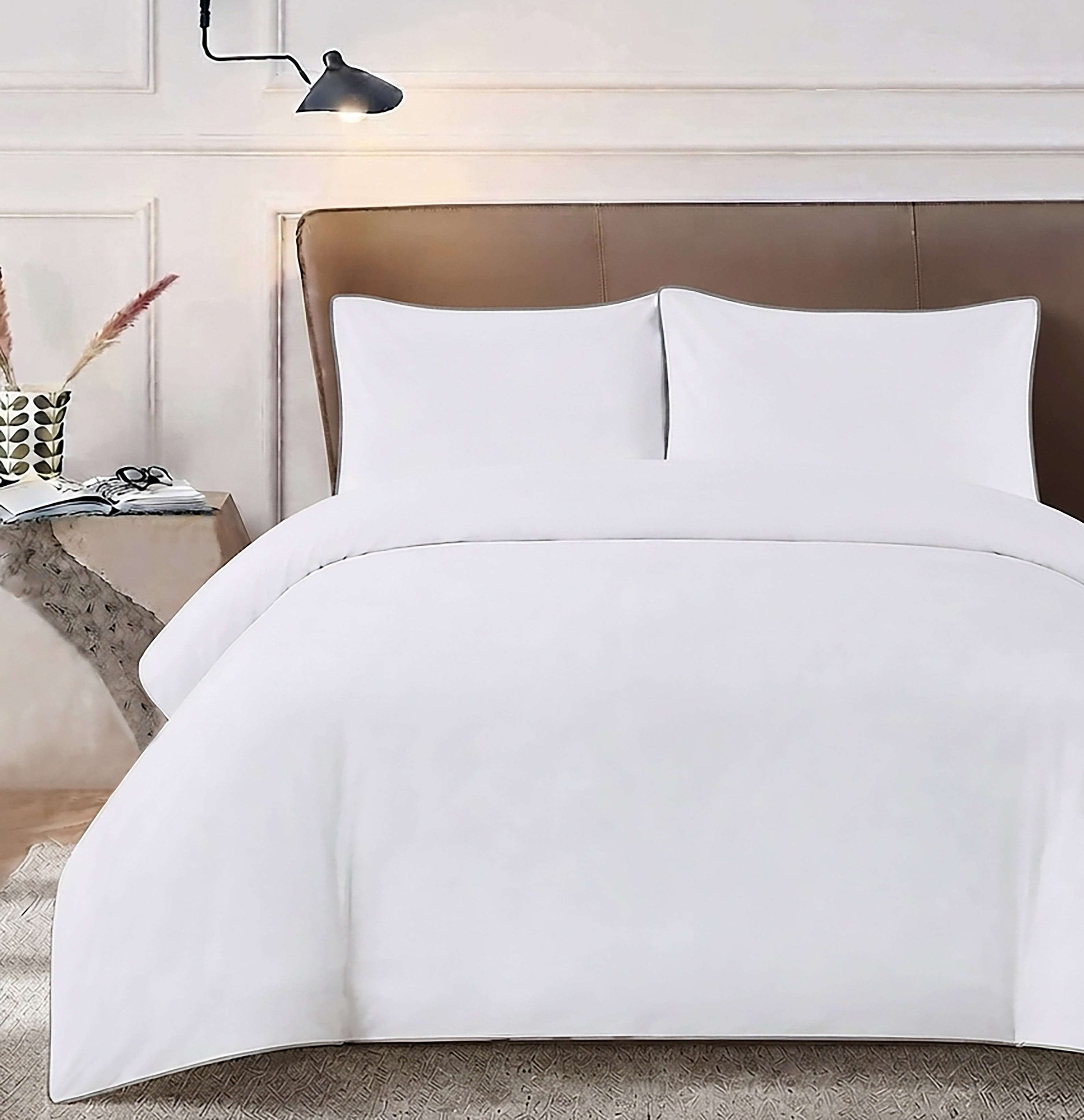 Homes that Comfort Silver Duvet Cover Single Size 3 Piece Pintuck Comforter Cover - 1 Duvet Cover with 2 Pillow Shams - Ultra Soft Cotton Bedding Pinch Pleated Single Duvet Cover Set