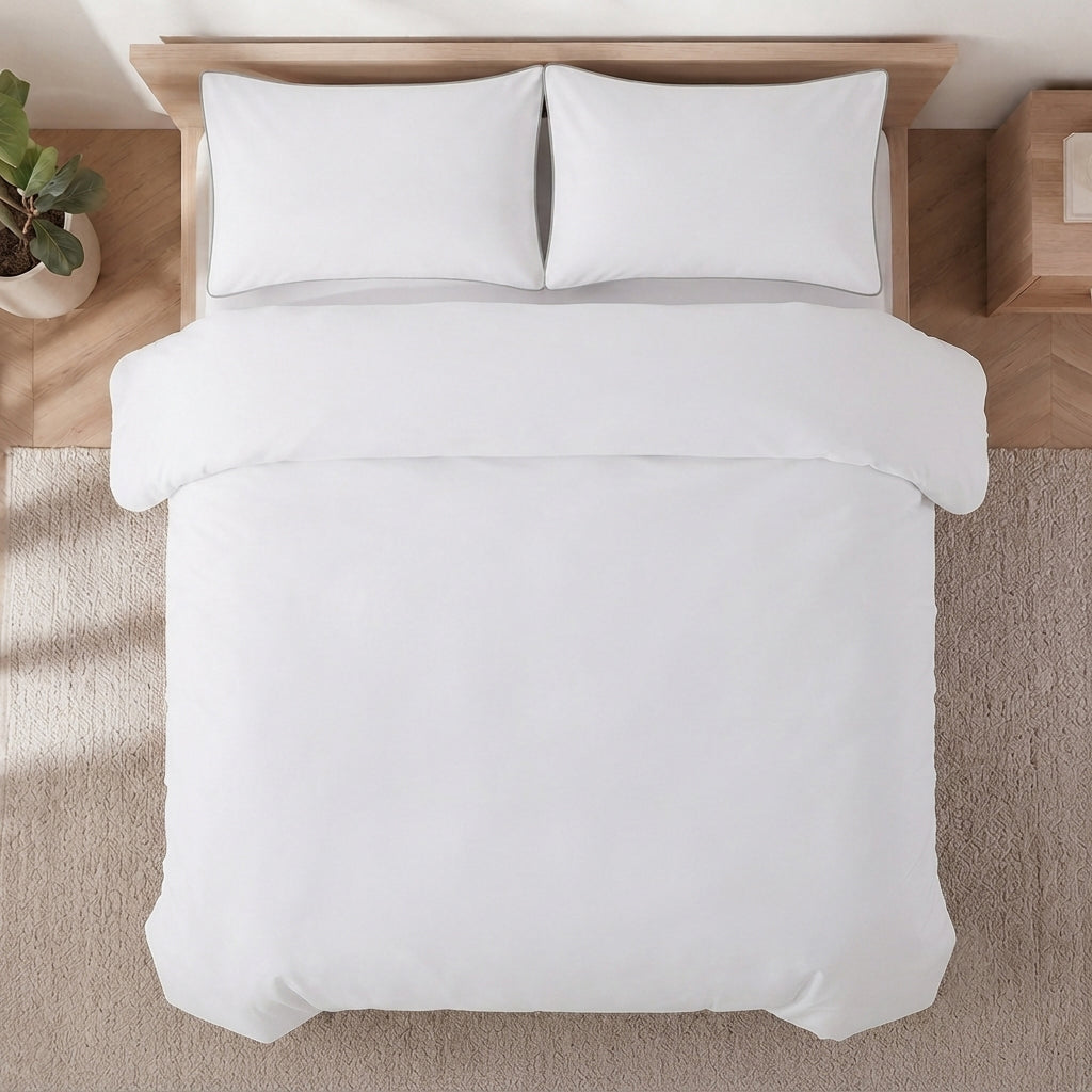 Homes that Comfort Silver Duvet Cover Single Size 3 Piece Pintuck Comforter Cover - 1 Duvet Cover with 2 Pillow Shams - Ultra Soft Cotton Bedding Pinch Pleated Single Duvet Cover Set