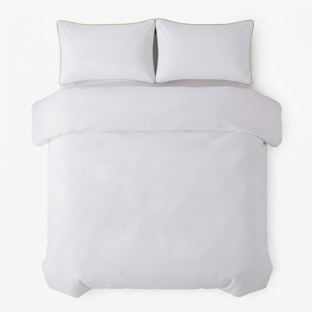 Homes that Comfort Silver Duvet Cover Single Size 3 Piece Pintuck Comforter Cover - 1 Duvet Cover with 2 Pillow Shams - Ultra Soft Cotton Bedding Pinch Pleated Single Duvet Cover Set