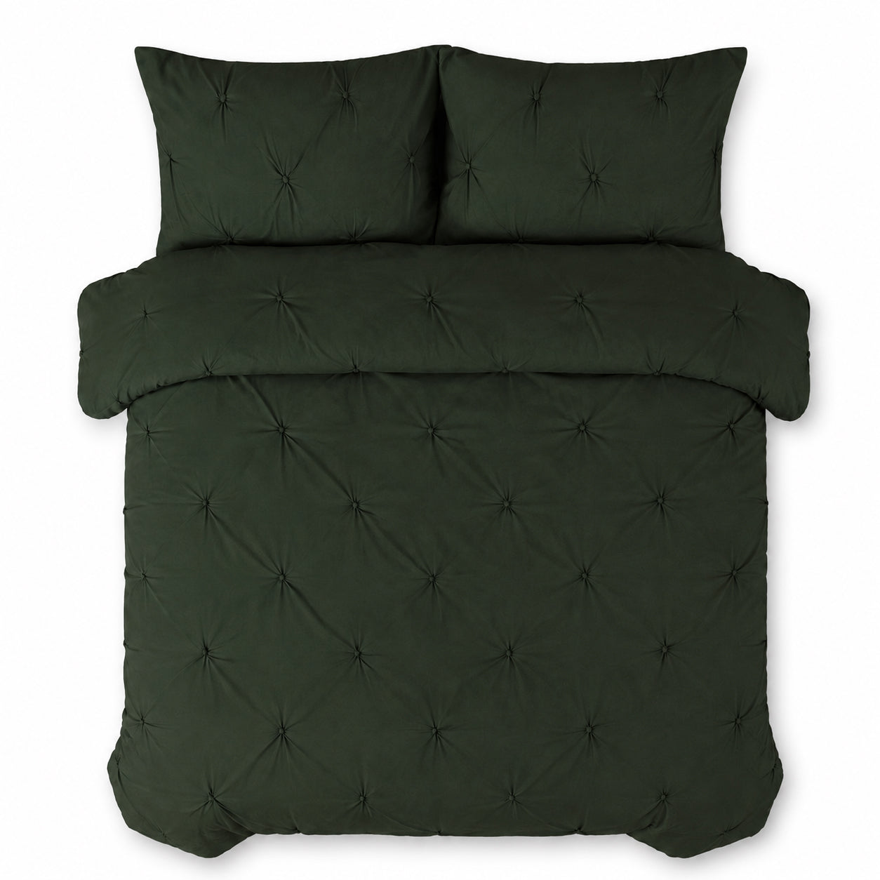 Homes that Comfort  100% Cotton Waffle Weave Duvet Cover Set Single Size, 3pcs Pre-Washed Soft Cozy Cover Set for All Season, 1 Duvet Cover with 2 Pillow Bedding Collection, Green