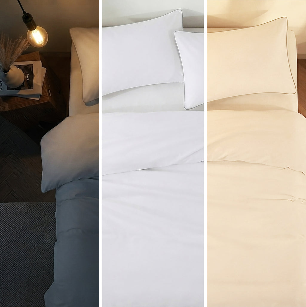 Homes that Comfort Silver Duvet Cover Single Size 3 Piece Pintuck Comforter Cover - 1 Duvet Cover with 2 Pillow Shams - Ultra Soft Cotton Bedding Pinch Pleated Single Duvet Cover Set